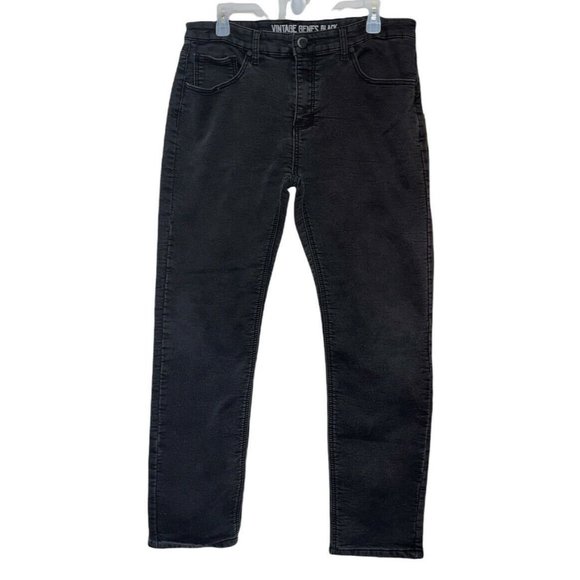 Vintage Genes Black Slim Straight Jeans 